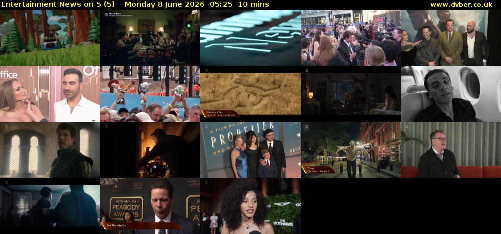 Entertainment News on 5 (5) Monday 8 June 2026 05:25 - 05:35