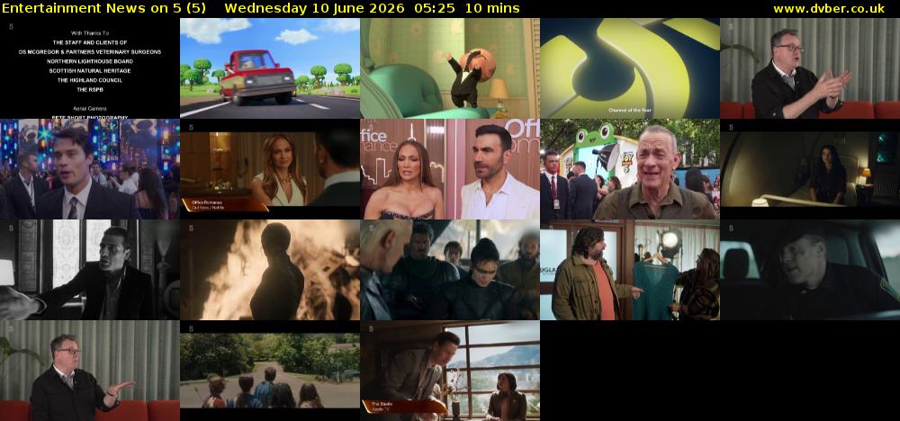 Entertainment News on 5 (5) Wednesday 10 June 2026 05:25 - 05:35