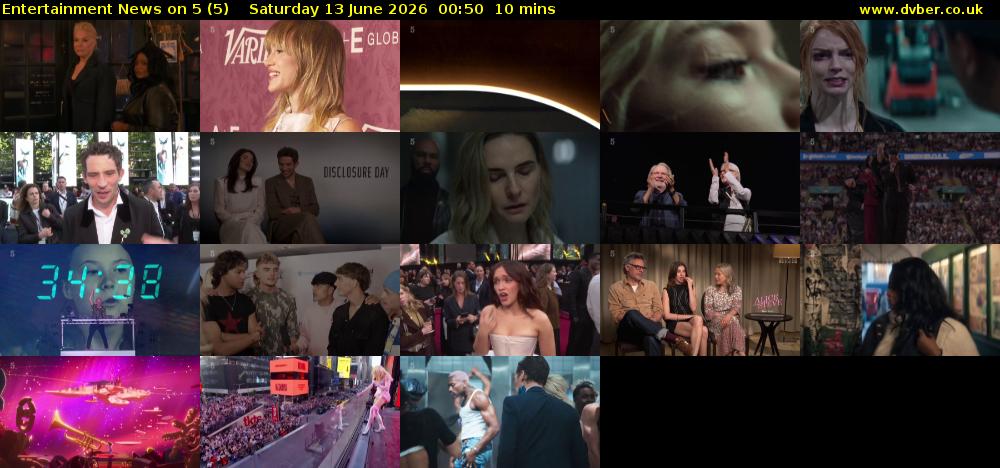Entertainment News on 5 (5) Saturday 13 June 2026 00:50 - 01:00