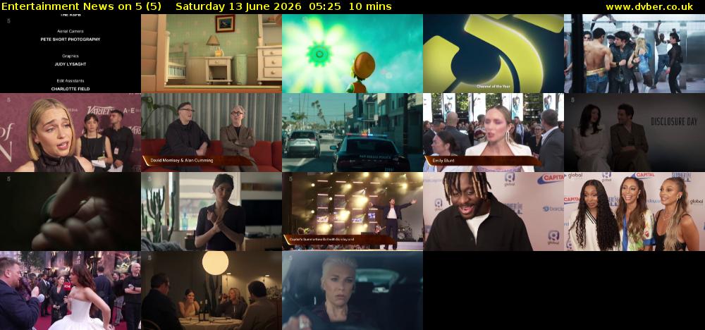 Entertainment News on 5 (5) Saturday 13 June 2026 05:25 - 05:35
