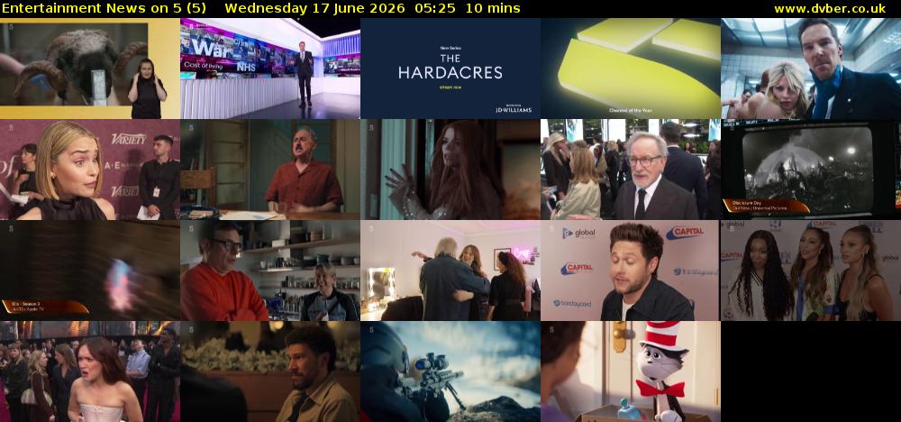 Entertainment News on 5 (5) Wednesday 17 June 2026 05:25 - 05:35