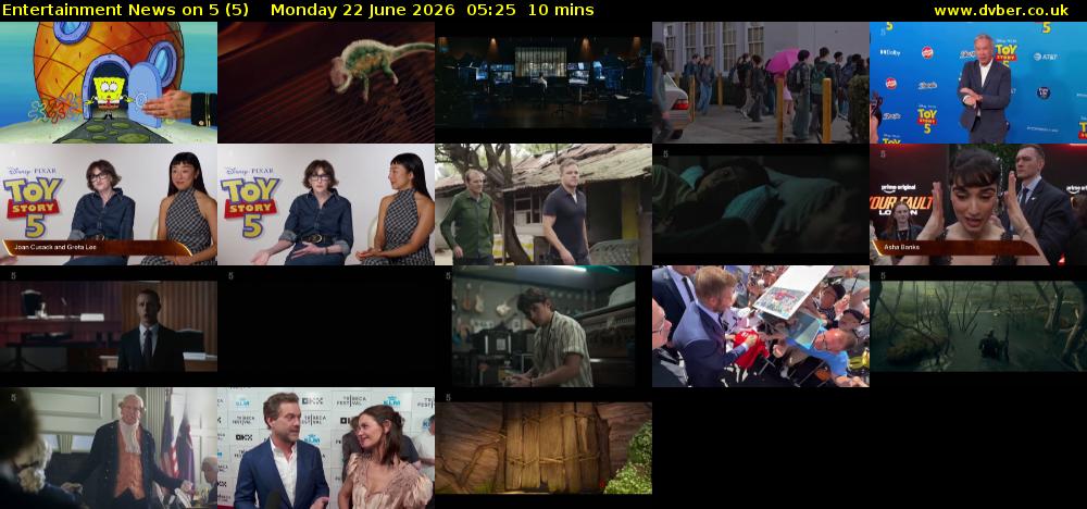 Entertainment News on 5 (5) Monday 22 June 2026 05:25 - 05:35
