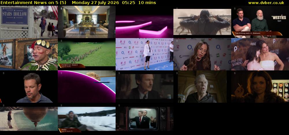 Entertainment News on 5 (5) Monday 27 July 2026 05:25 - 05:35