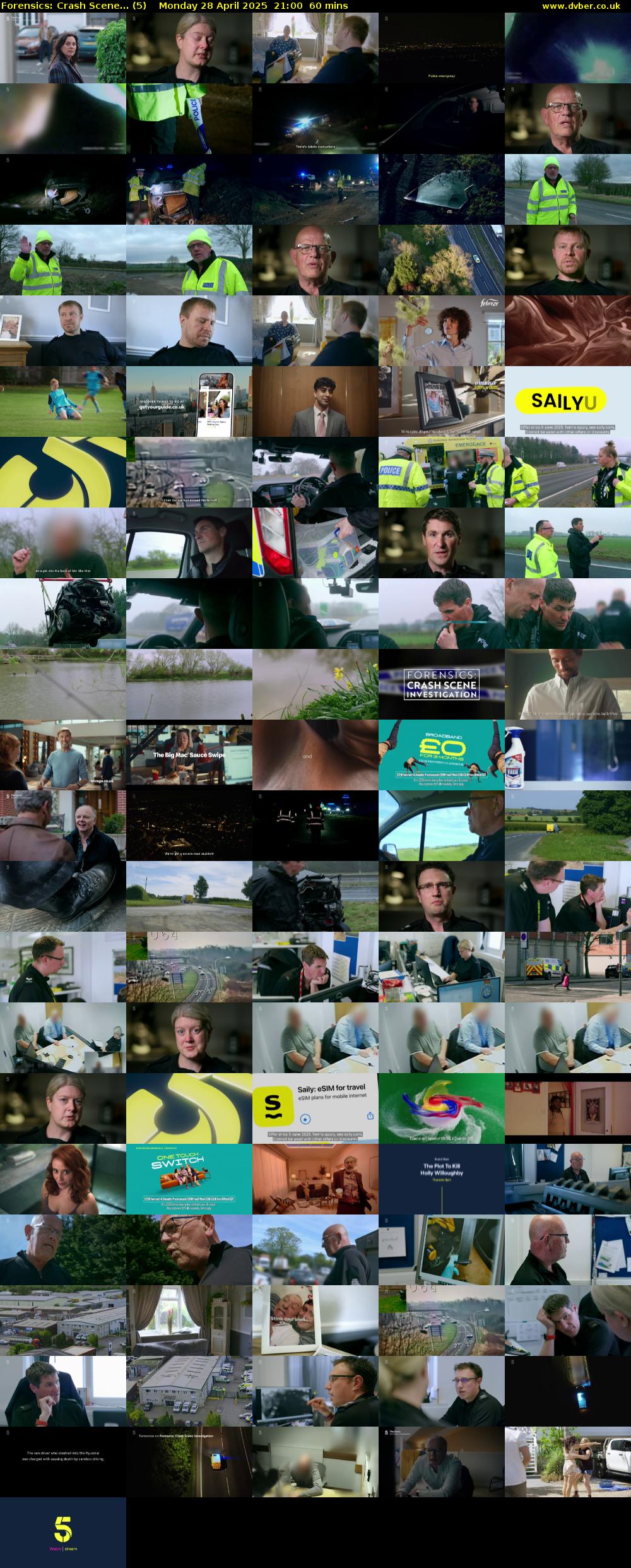 Forensics: Crash Scene... (5) Monday 28 April 2025 21:00 - 22:00