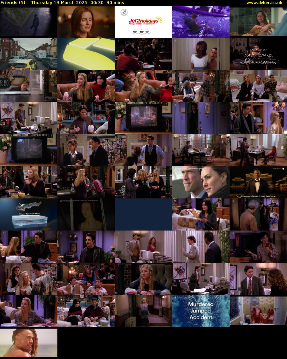 Friends (5) Thursday 13 March 2025 00:30 - 01:00