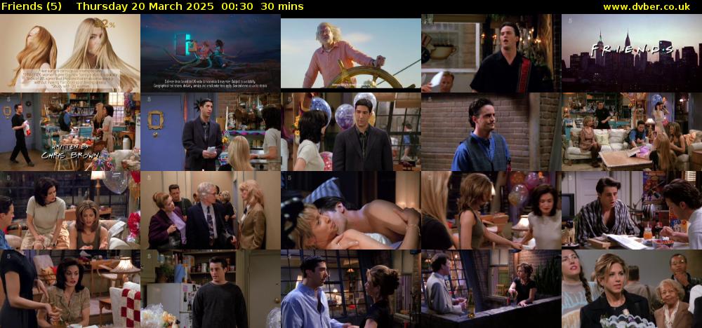 Friends (5) Thursday 20 March 2025 00:30 - 01:00