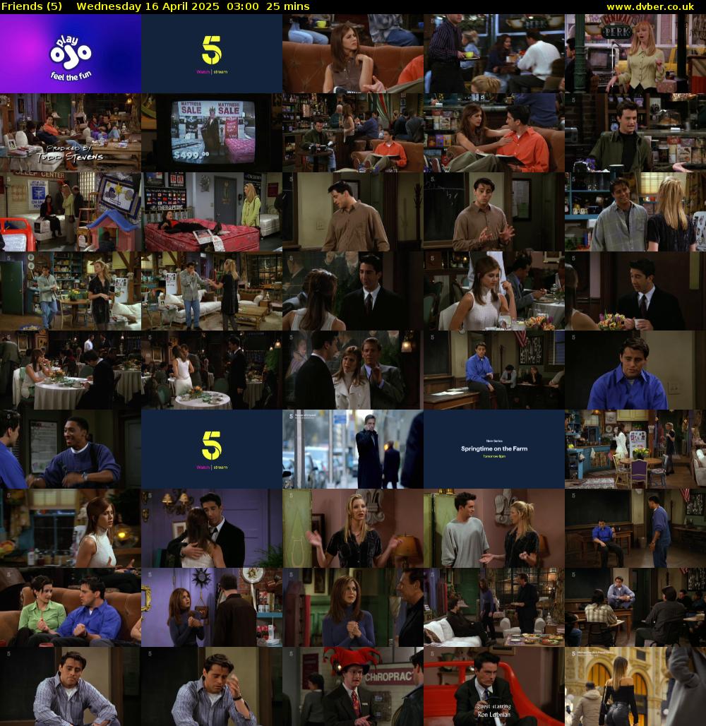 Friends (5) Wednesday 16 April 2025 03:00 - 03:25