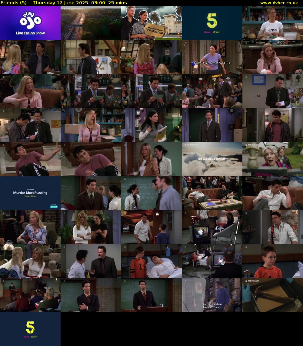 Friends (5) Thursday 12 June 2025 03:00 - 03:25