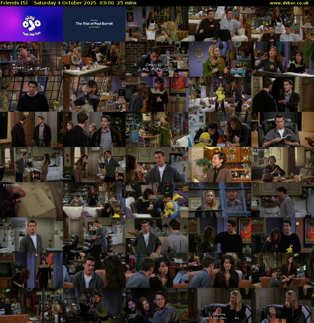 Friends (5) Saturday 4 October 2025 03:00 - 03:25