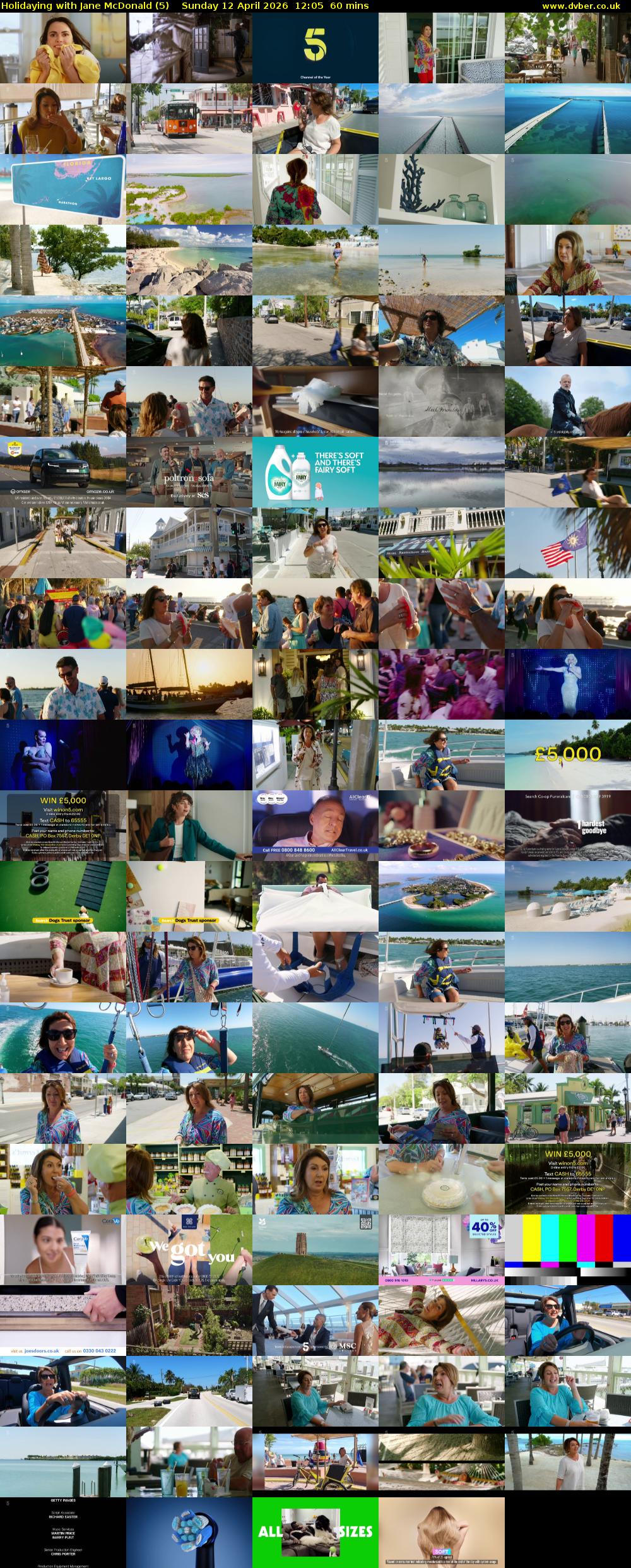 Holidaying with Jane McDonald (5) Sunday 12 April 2026 12:05 - 13:05