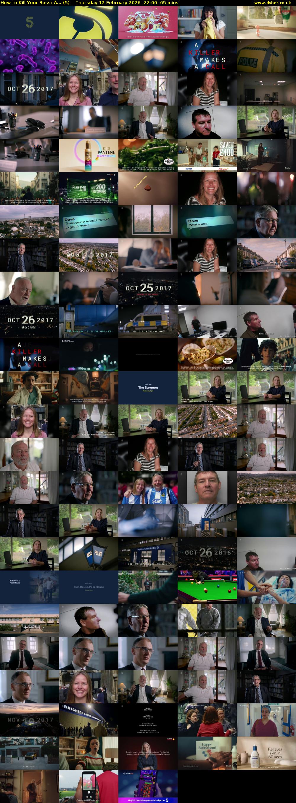 How to Kill Your Boss: A... (5) Thursday 12 February 2026 22:00 - 23:05