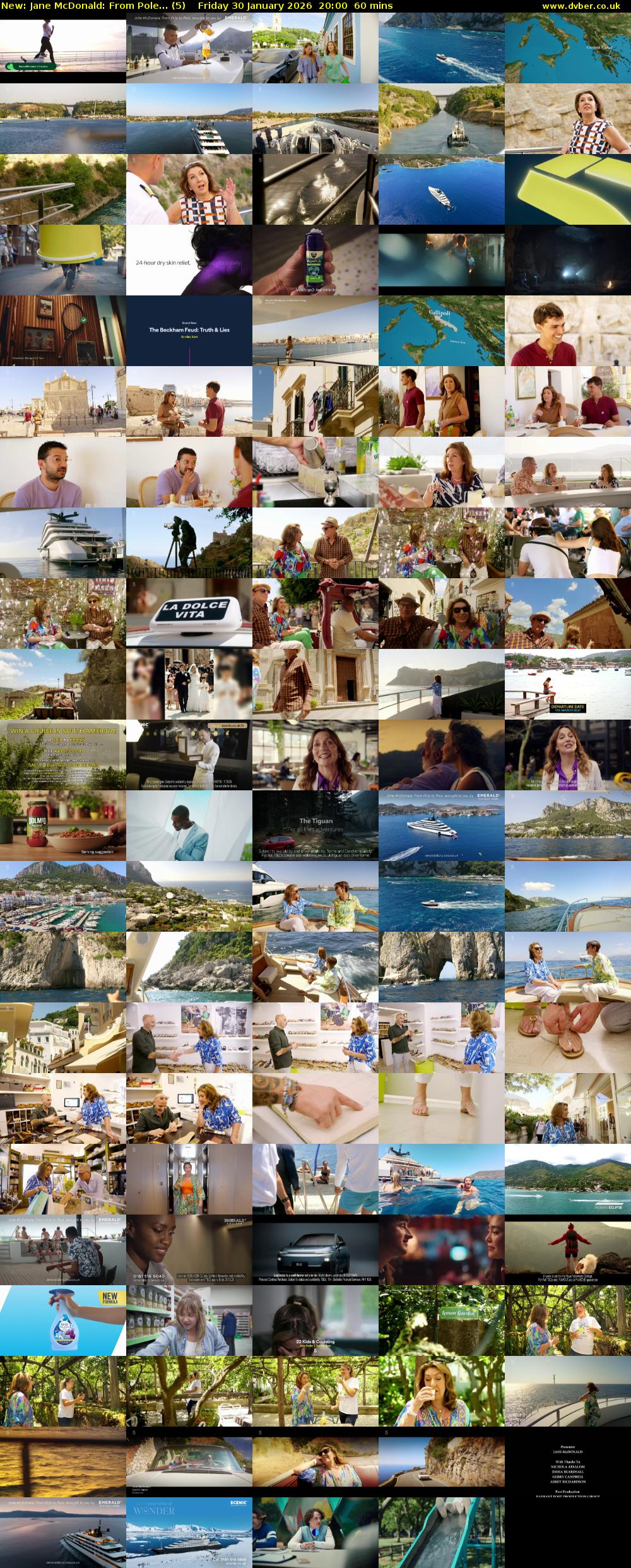 Jane McDonald: From Pole... (5) Friday 30 January 2026 20:00 - 21:00