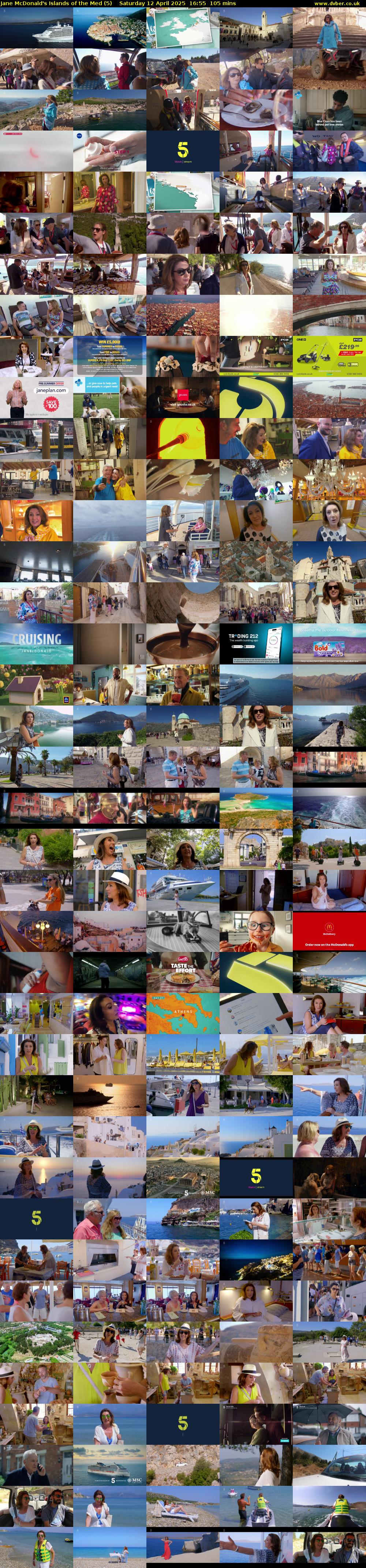 Jane McDonald's Islands of the Med (5) Saturday 12 April 2025 16:55 - 18:40