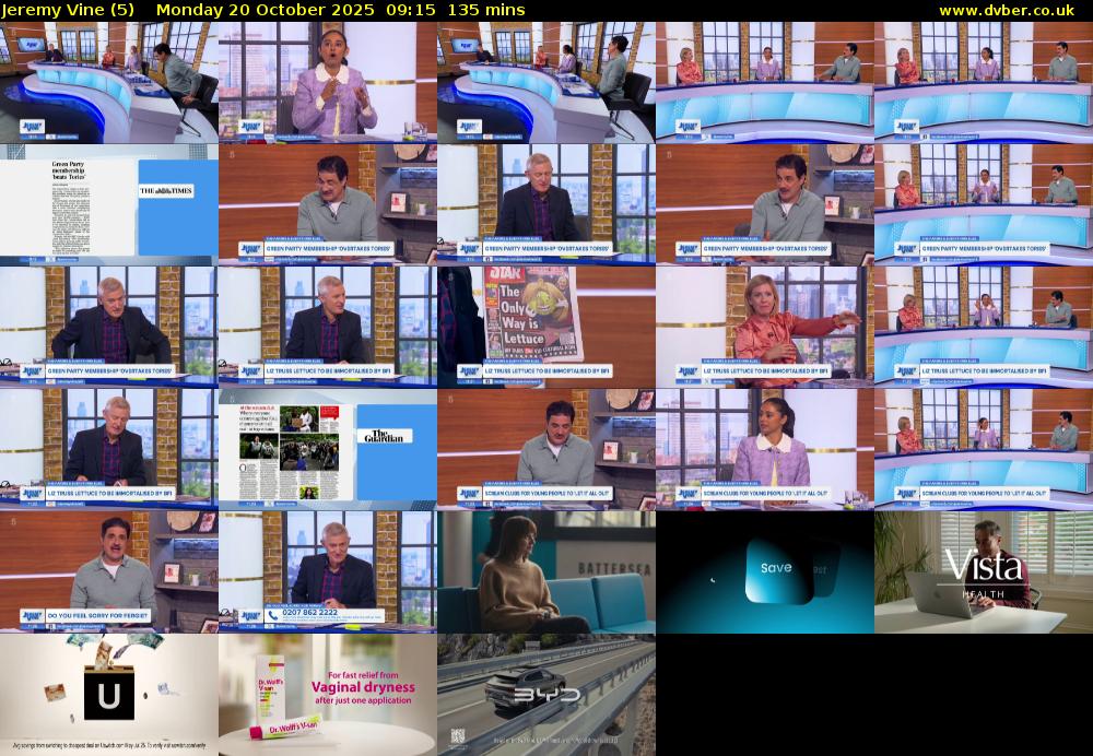 Jeremy Vine (5) Monday 20 October 2025 09:15 - 11:30