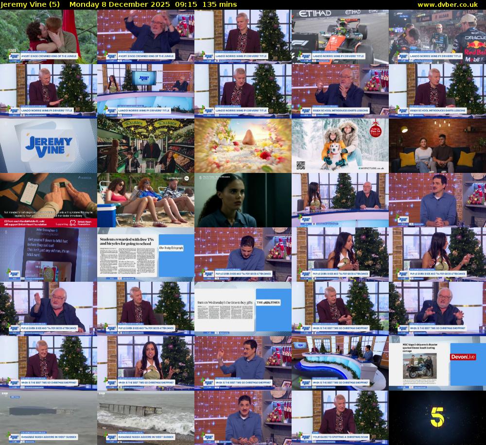 Jeremy Vine (5) Monday 8 December 2025 09:15 - 11:30
