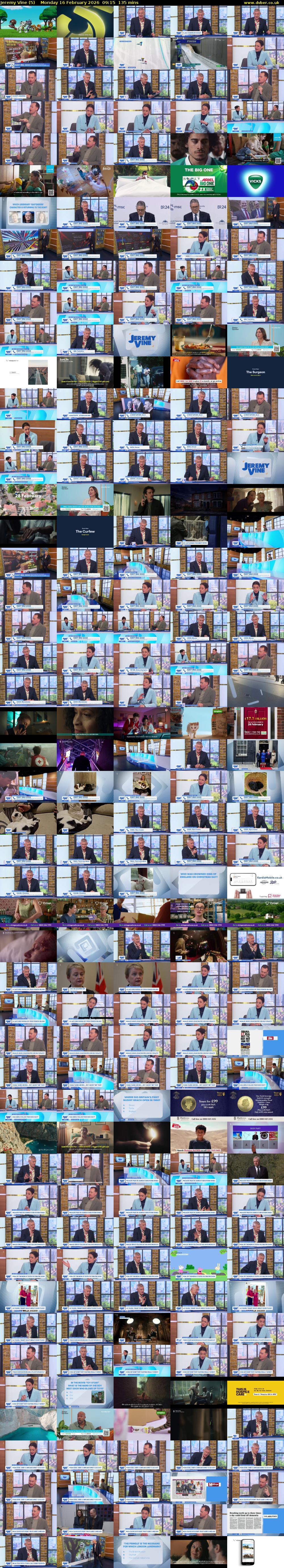 Jeremy Vine (5) Monday 16 February 2026 09:15 - 11:30