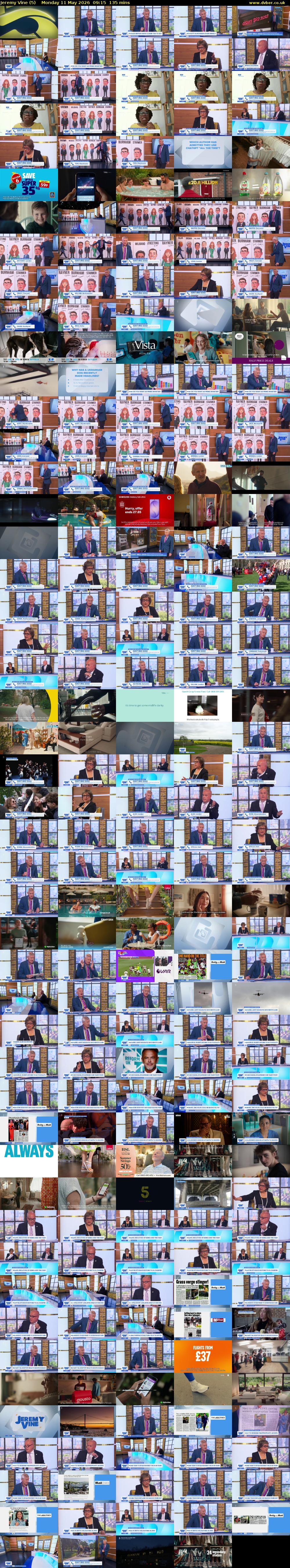 Jeremy Vine (5) Monday 11 May 2026 09:15 - 11:30