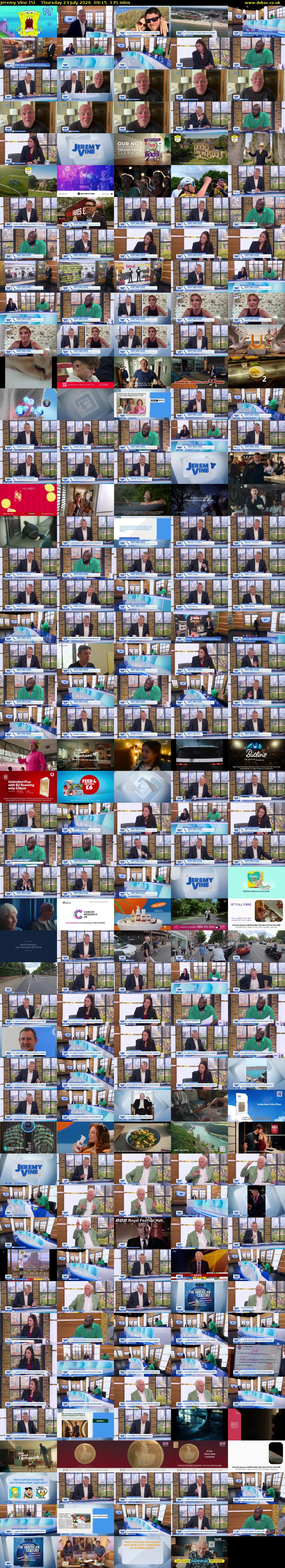 Jeremy Vine (5) Thursday 23 July 2026 09:15 - 11:30