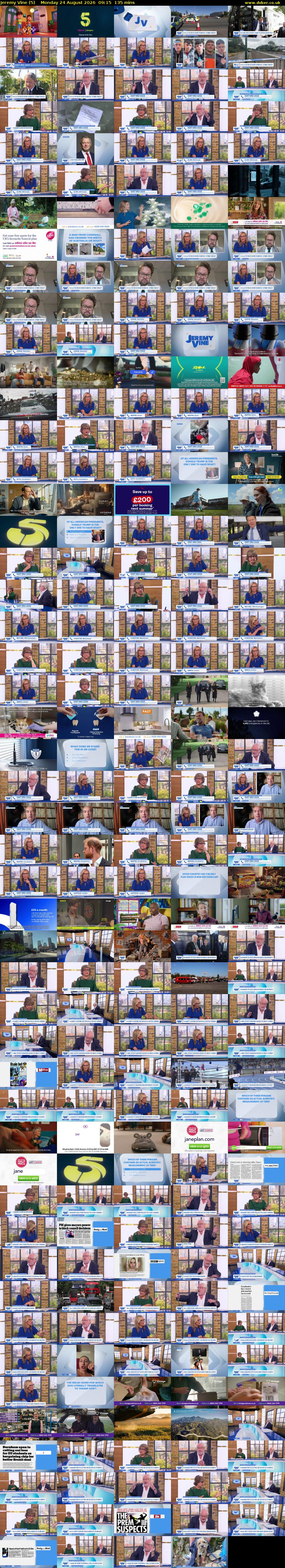 Jeremy Vine (5) Monday 24 August 2026 09:15 - 11:30