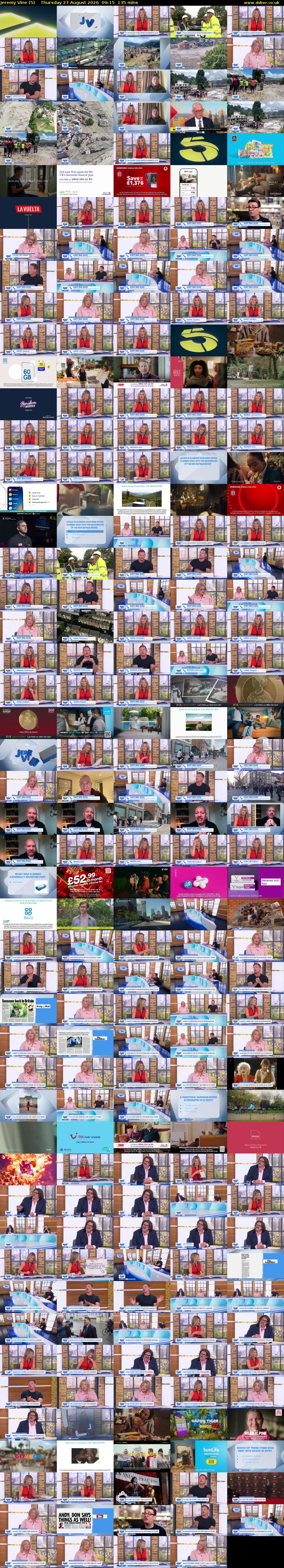 Jeremy Vine (5) Thursday 27 August 2026 09:15 - 11:30