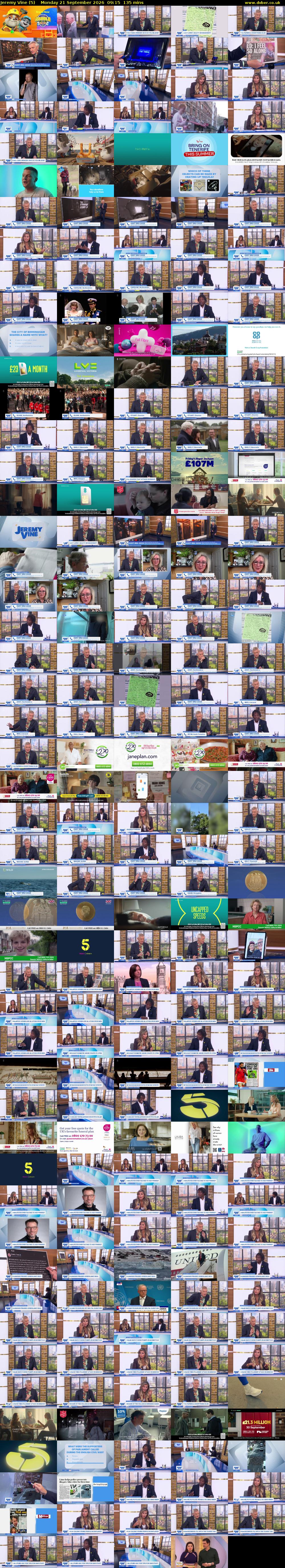 Jeremy Vine (5) Monday 21 September 2026 09:15 - 11:30