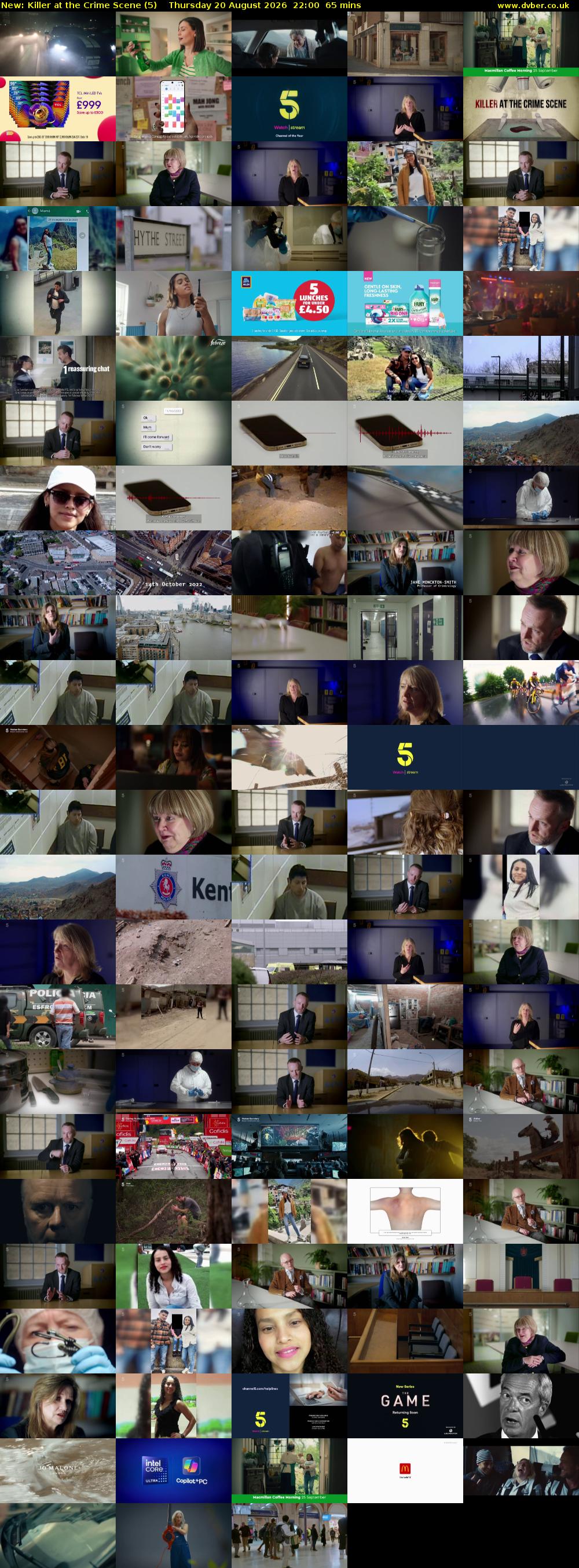 Killer at the Crime Scene (5) Thursday 20 August 2026 22:00 - 23:05