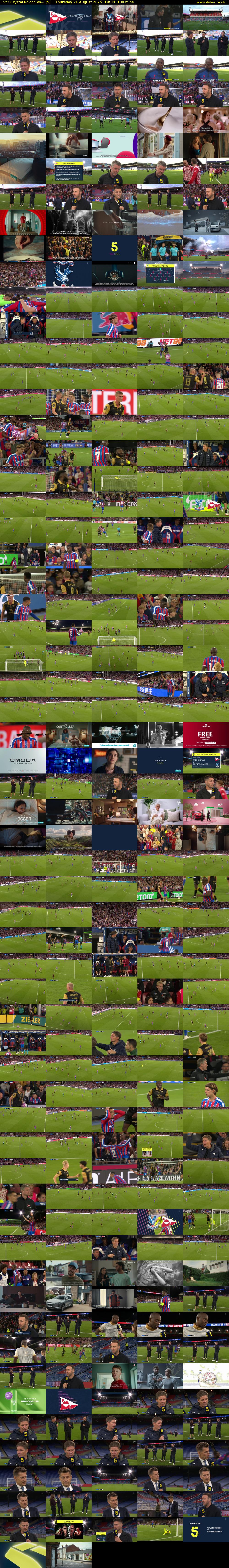 Live: Crystal Palace vs... (5) Thursday 21 August 2025 19:30 - 22:30