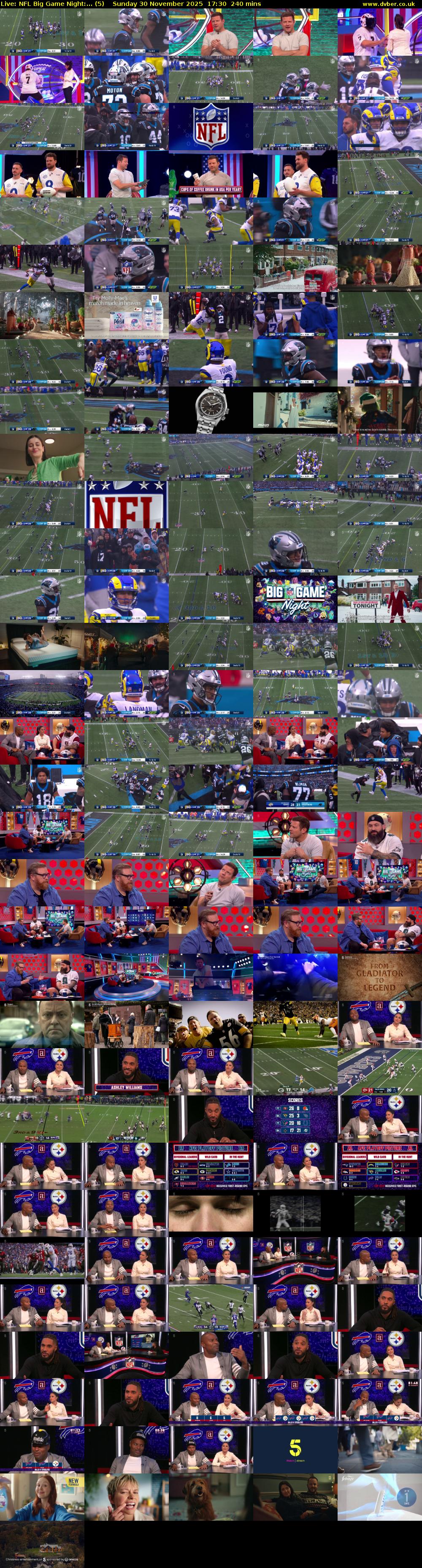 Live: NFL Big Game Night:... (5) Sunday 30 November 2025 17:30 - 21:30
