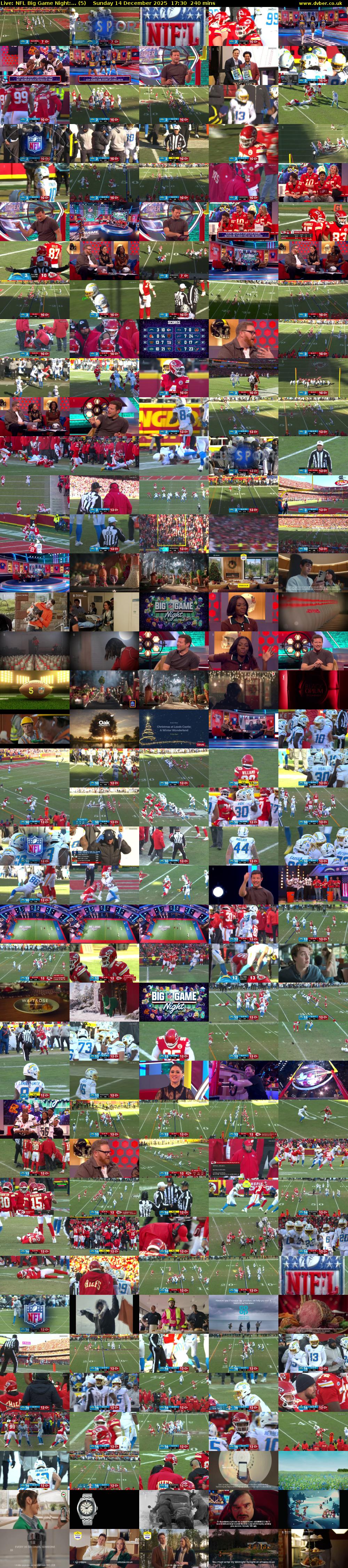 Live: NFL Big Game Night:... (5) Sunday 14 December 2025 17:30 - 21:30