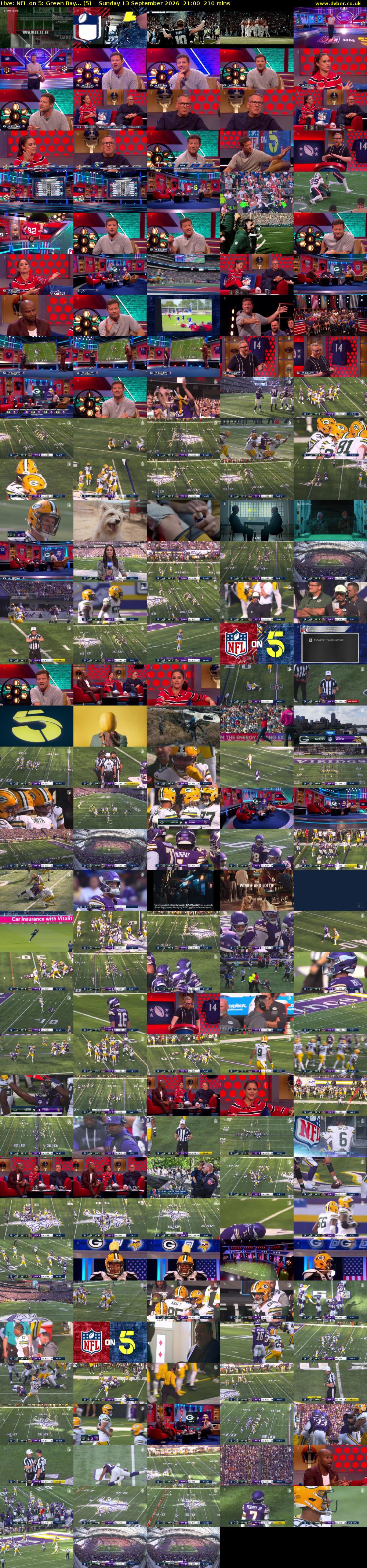 Live: NFL on 5: Green Bay... (5) Sunday 13 September 2026 21:00 - 00:30
