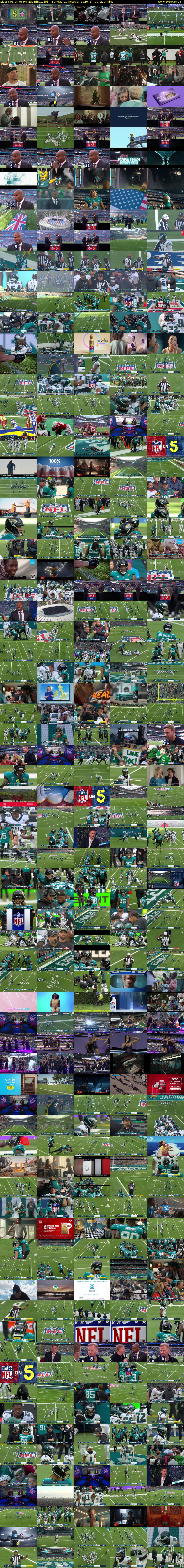 Live: NFL on 5: Philadelphia... (5) Sunday 11 October 2026 14:00 - 17:30