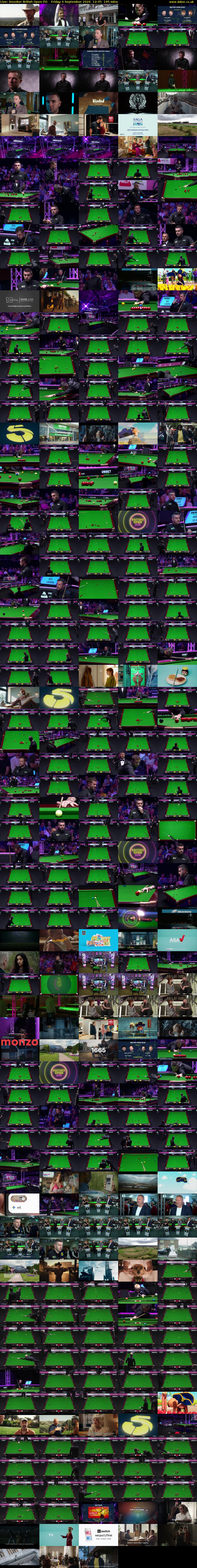 Live: Snooker British Open (5) Friday 4 September 2026 12:45 - 16:00
