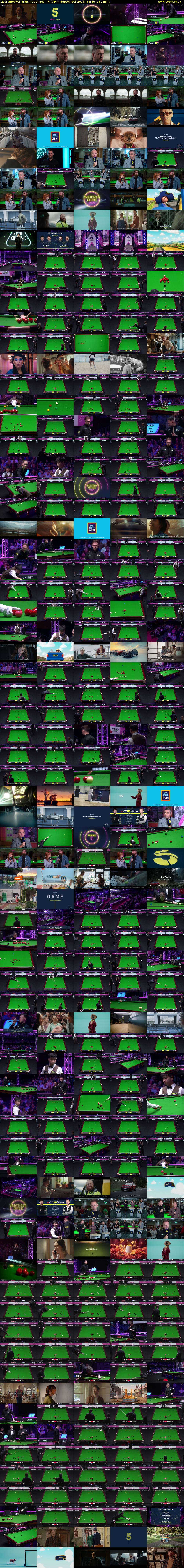 Live: Snooker British Open (5) Friday 4 September 2026 18:30 - 22:00