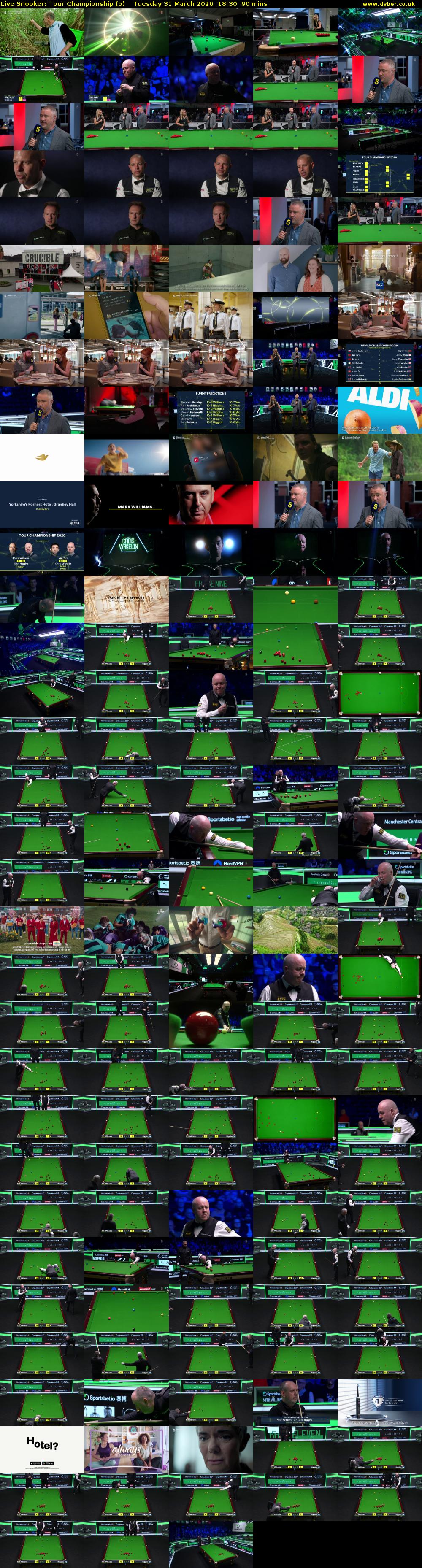 Live Snooker: Tour Championship (5) Tuesday 31 March 2026 18:30 - 20:00