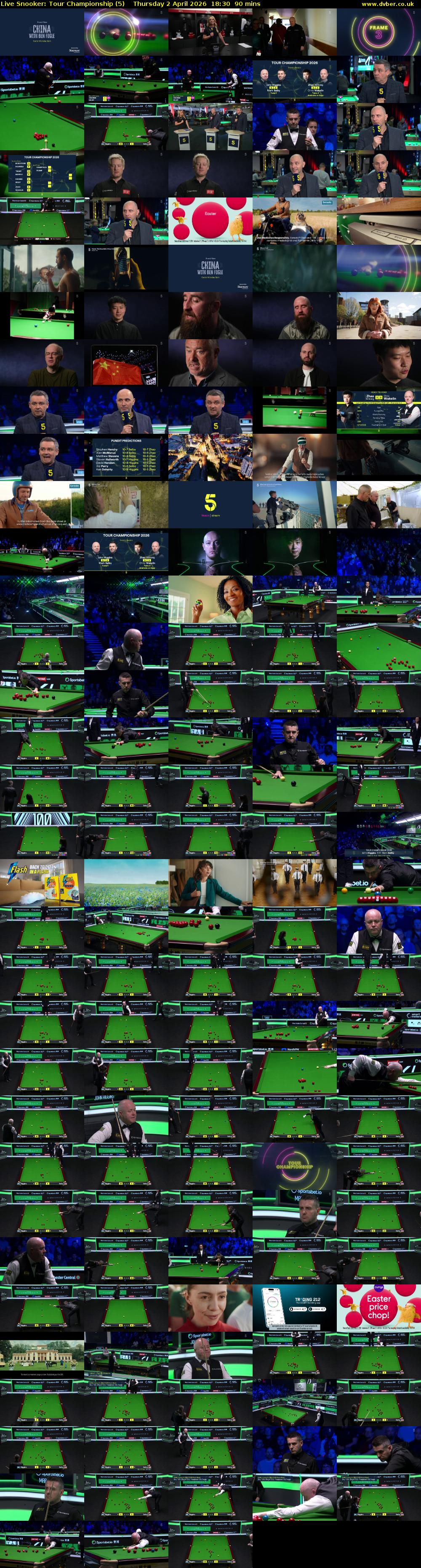 Live Snooker: Tour Championship (5) Thursday 2 April 2026 18:30 - 20:00