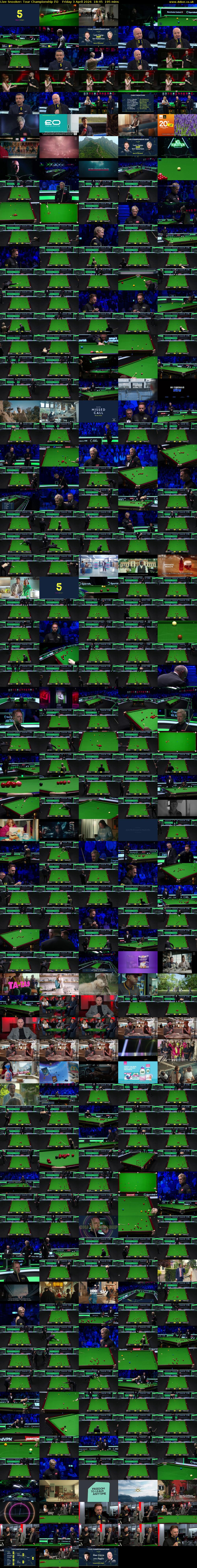 Live Snooker: Tour Championship (5) Friday 3 April 2026 18:45 - 22:00