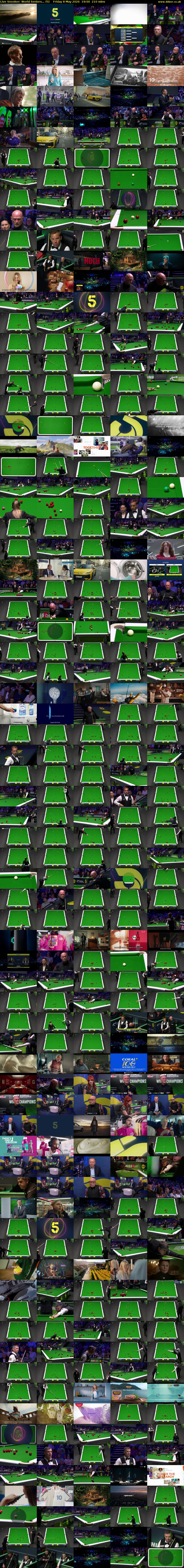 Live Snooker: World Seniors... (5) Friday 8 May 2026 19:00 - 22:30