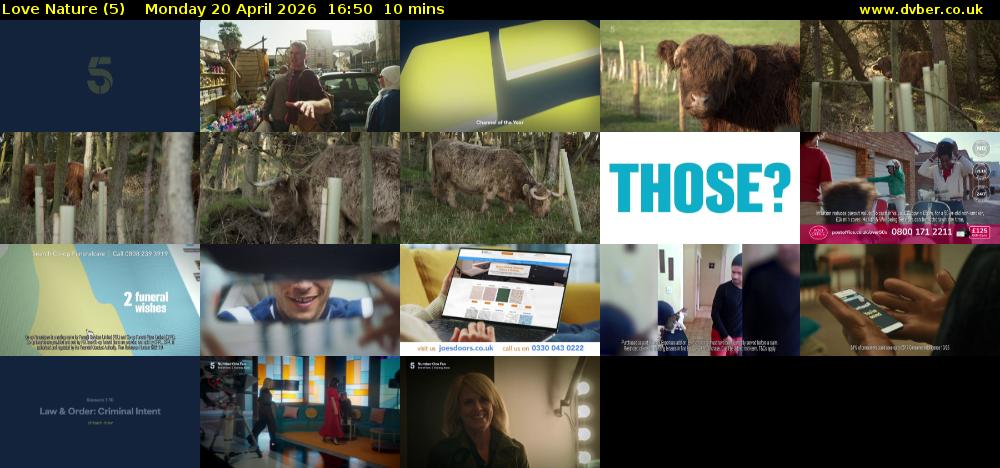 Love Nature (5) Monday 20 April 2026 16:50 - 17:00