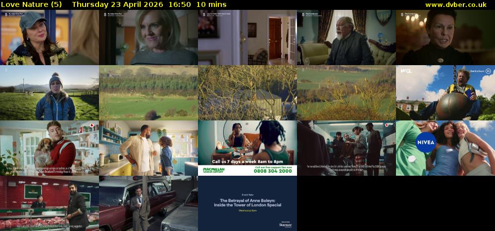 Love Nature (5) Thursday 23 April 2026 16:50 - 17:00