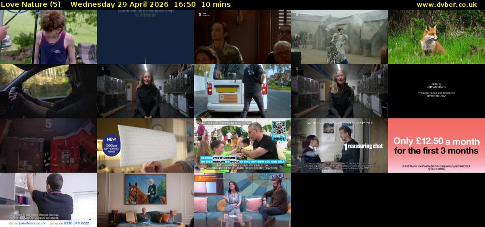 Love Nature (5) Wednesday 29 April 2026 16:50 - 17:00