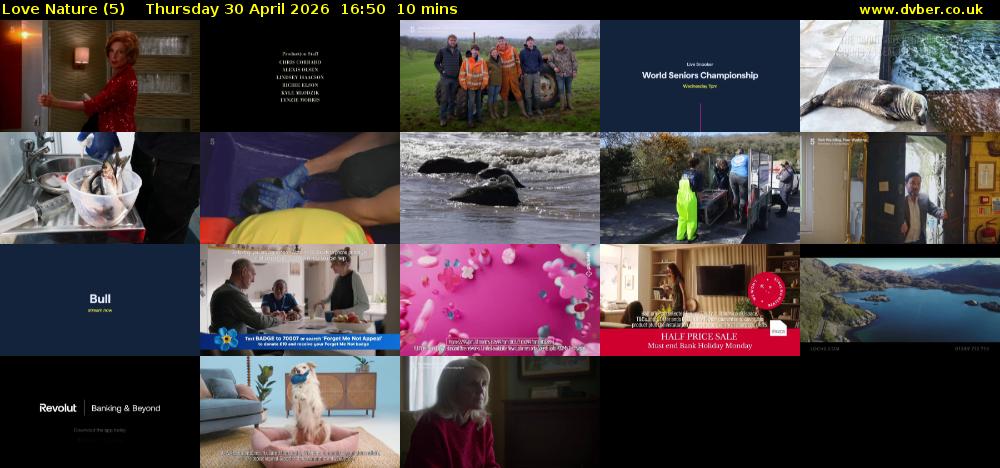 Love Nature (5) Thursday 30 April 2026 16:50 - 17:00