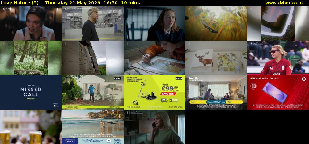 Love Nature (5) Thursday 21 May 2026 16:50 - 17:00