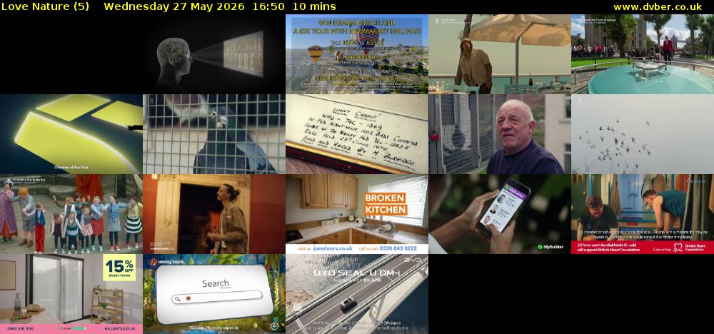 Love Nature (5) Wednesday 27 May 2026 16:50 - 17:00