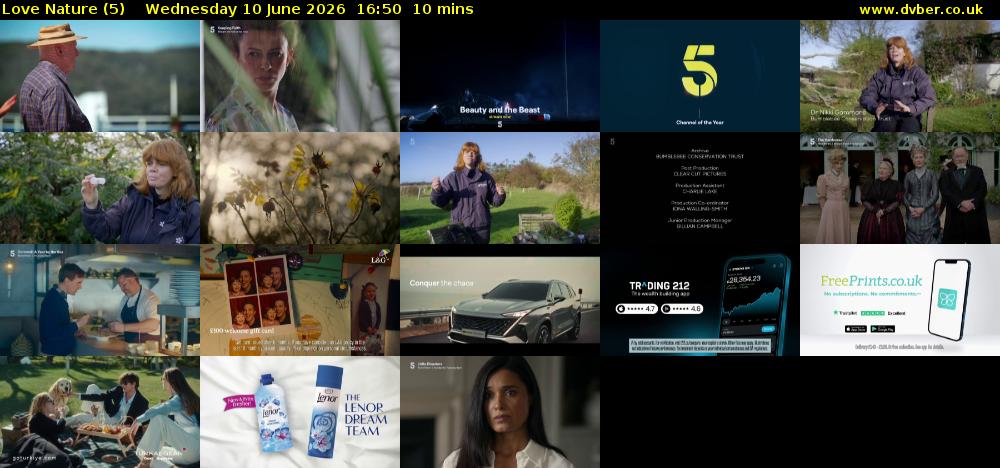Love Nature (5) Wednesday 10 June 2026 16:50 - 17:00