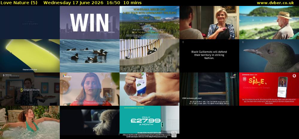 Love Nature (5) Wednesday 17 June 2026 16:50 - 17:00