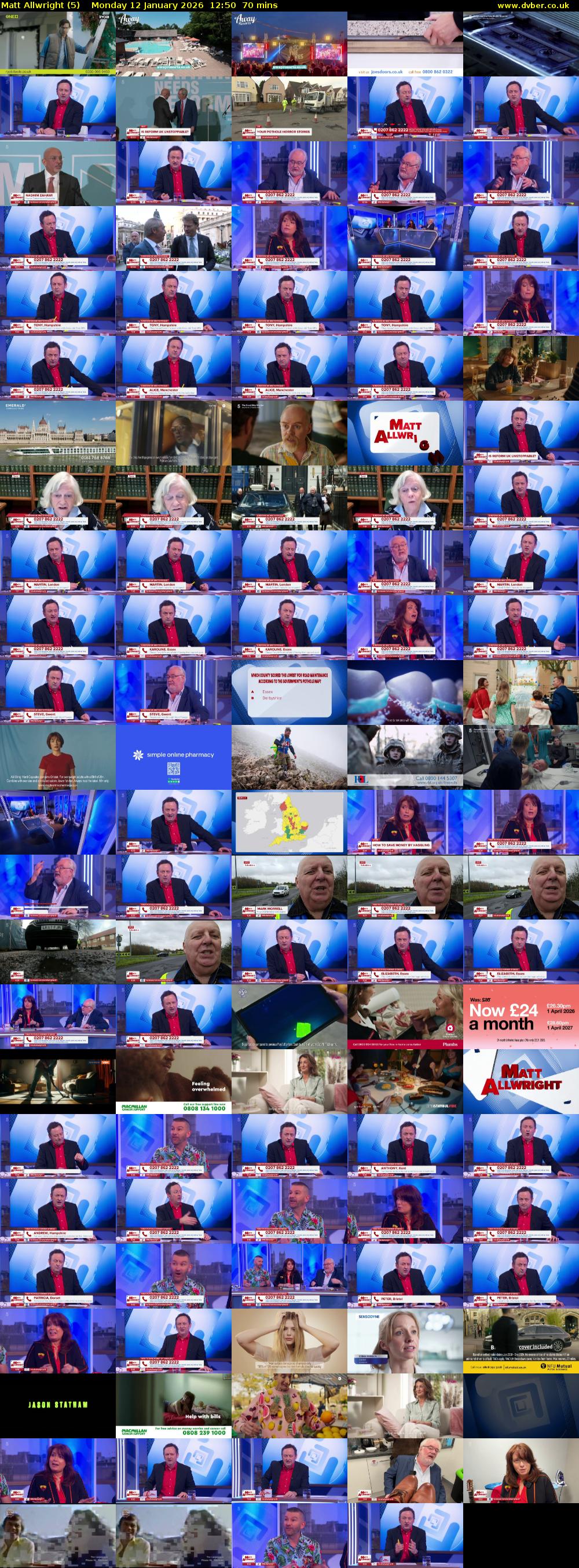 Matt Allwright (5) Monday 12 January 2026 12:50 - 14:00