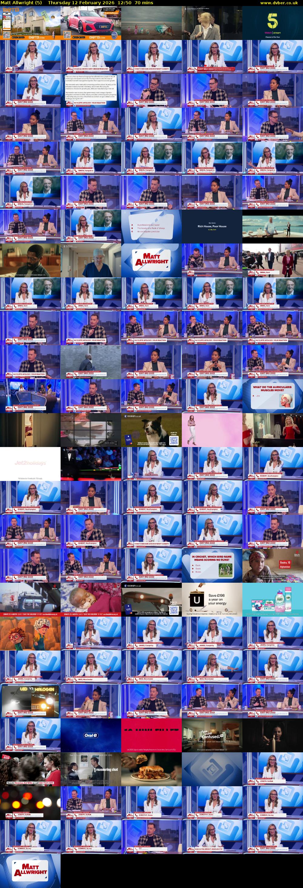 Matt Allwright (5) Thursday 12 February 2026 12:50 - 14:00