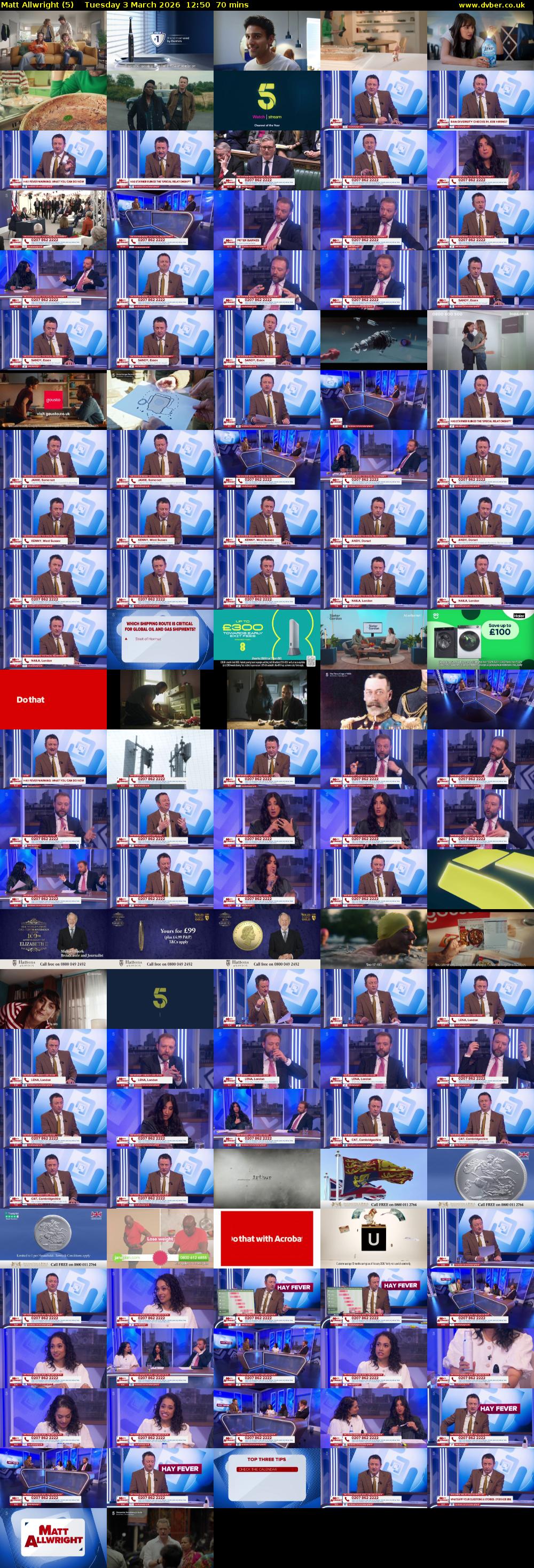 Matt Allwright (5) Tuesday 3 March 2026 12:50 - 14:00