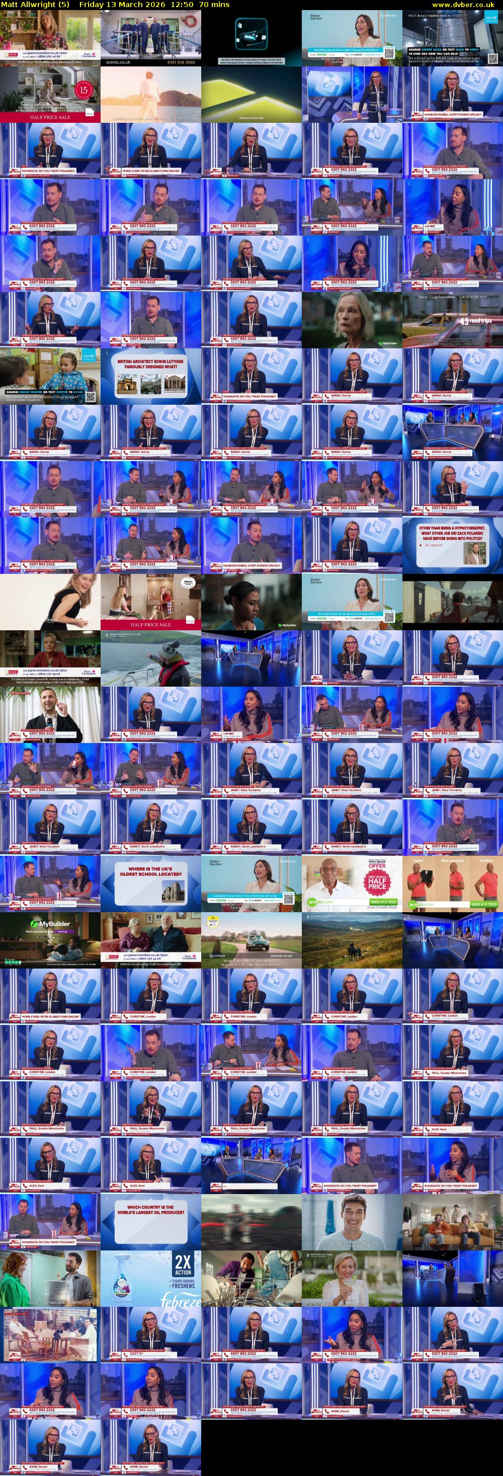 Matt Allwright (5) Friday 13 March 2026 12:50 - 14:00