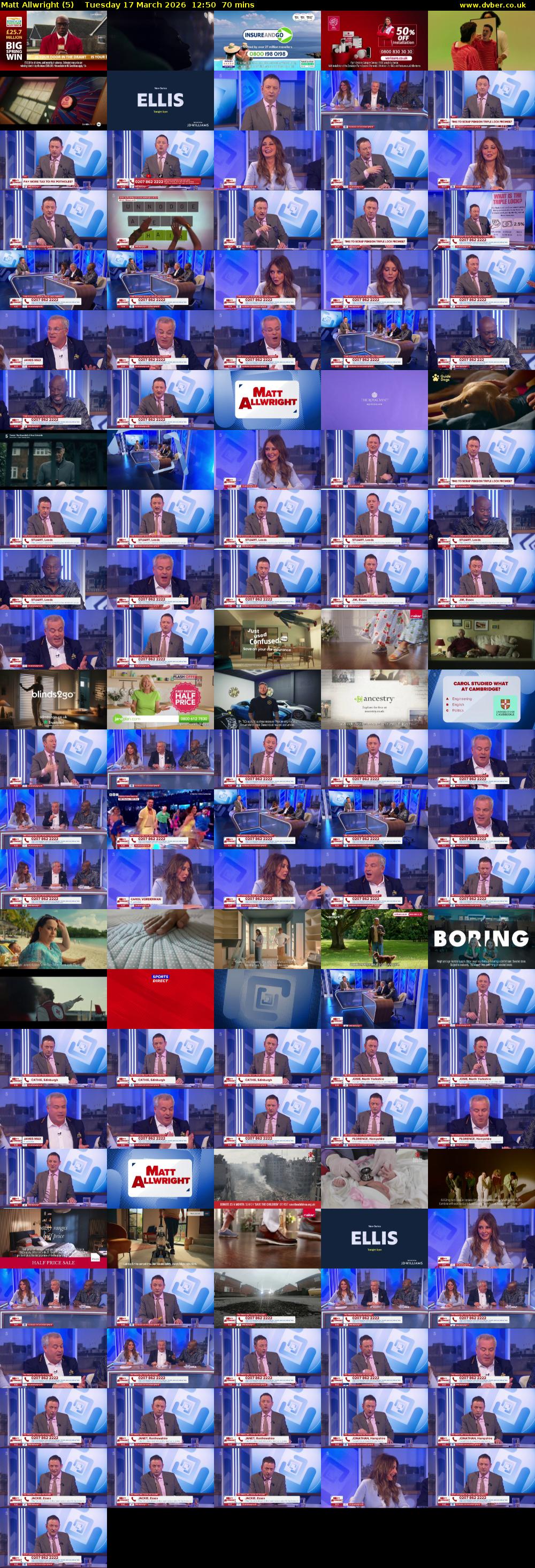 Matt Allwright (5) Tuesday 17 March 2026 12:50 - 14:00